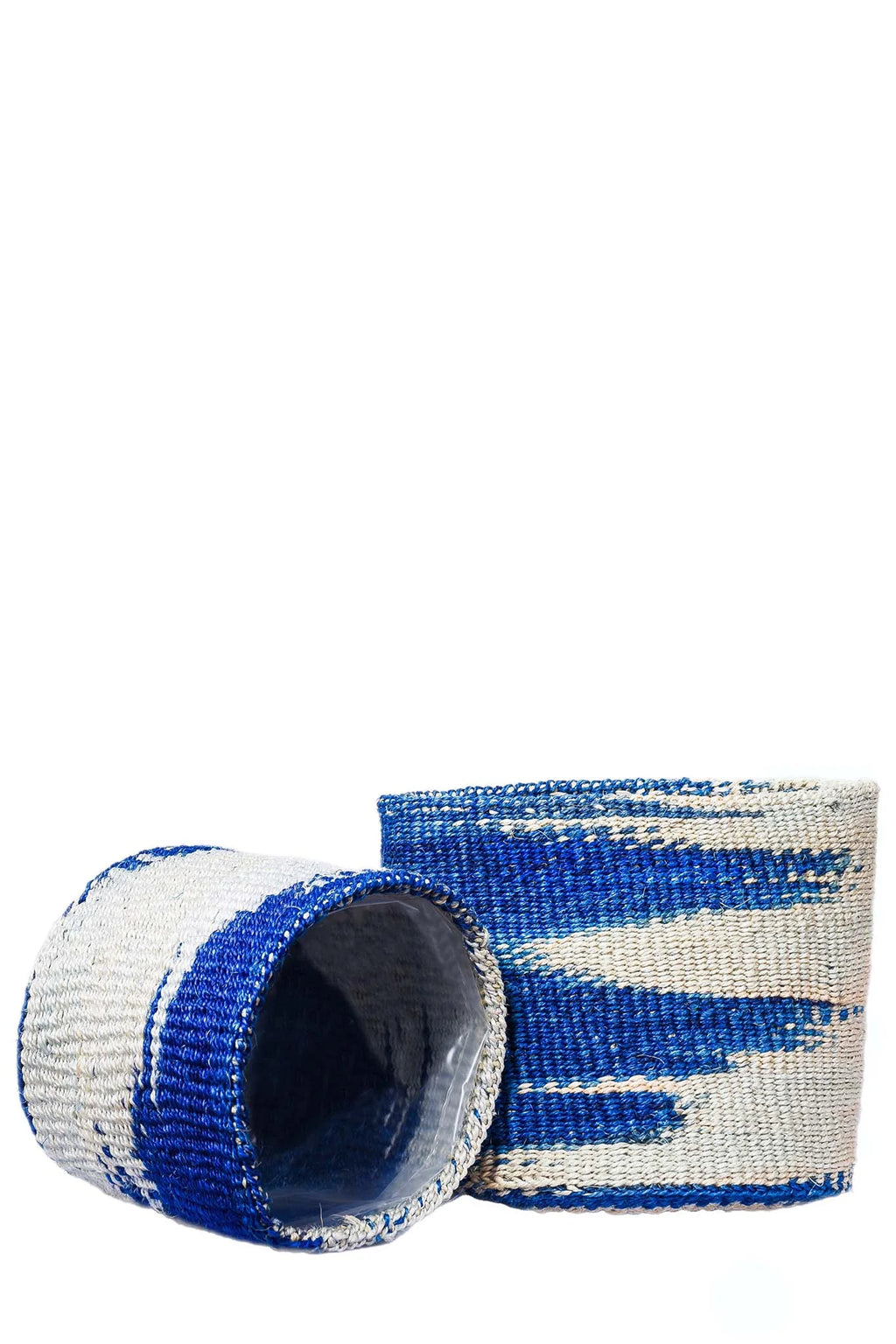 Cobalt Tone Sisal Planter Basket