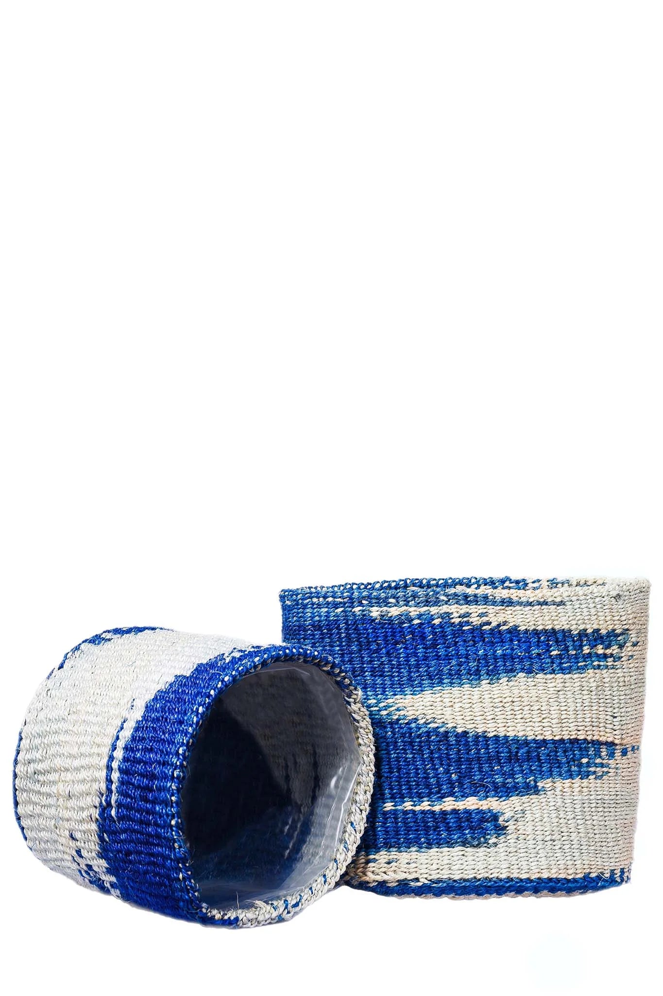 Cobalt Tone Sisal Planter Basket