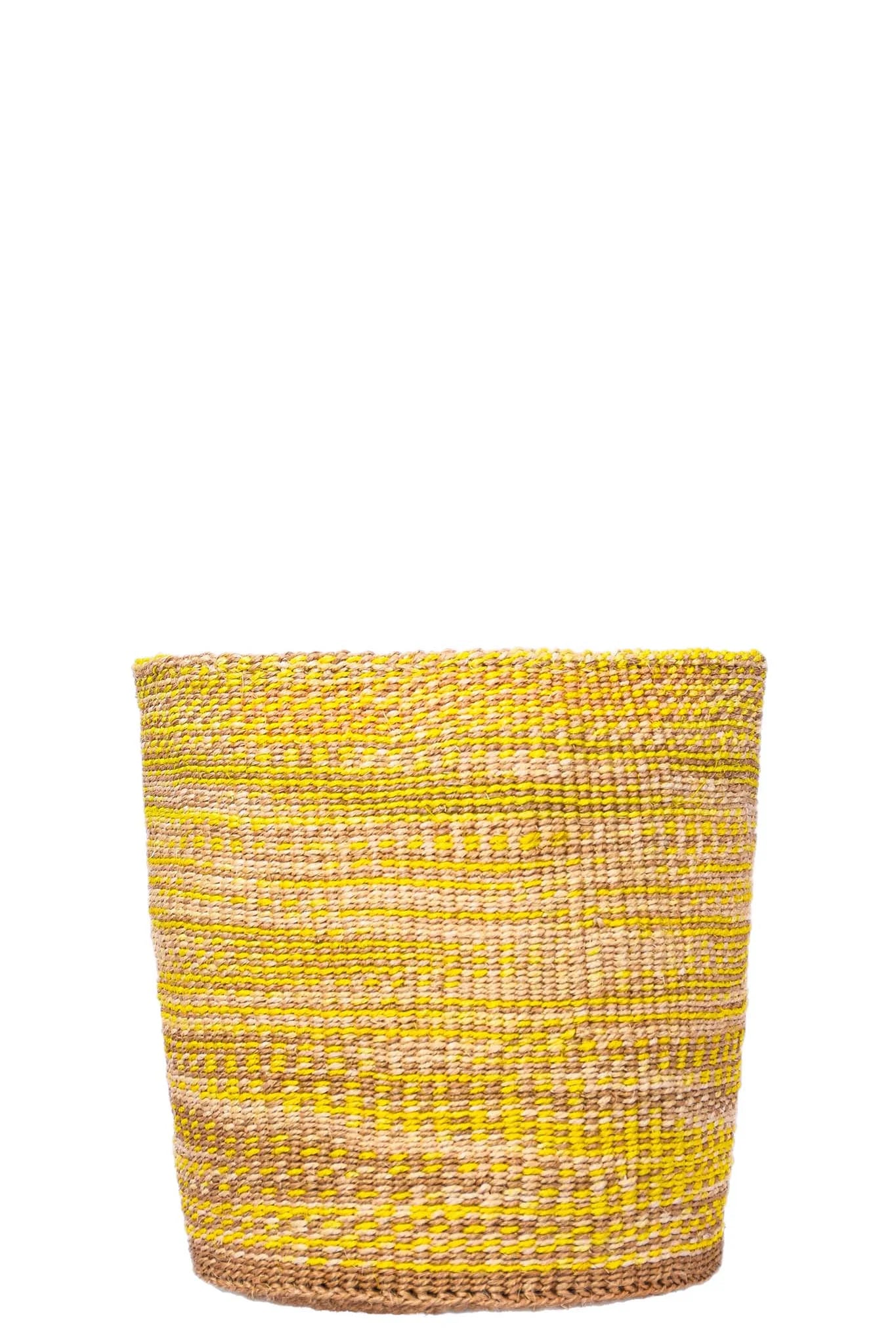 Mustard & Sand Textured Sisal Planter Basket