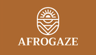 Logo of AFROGAZE on a brown background