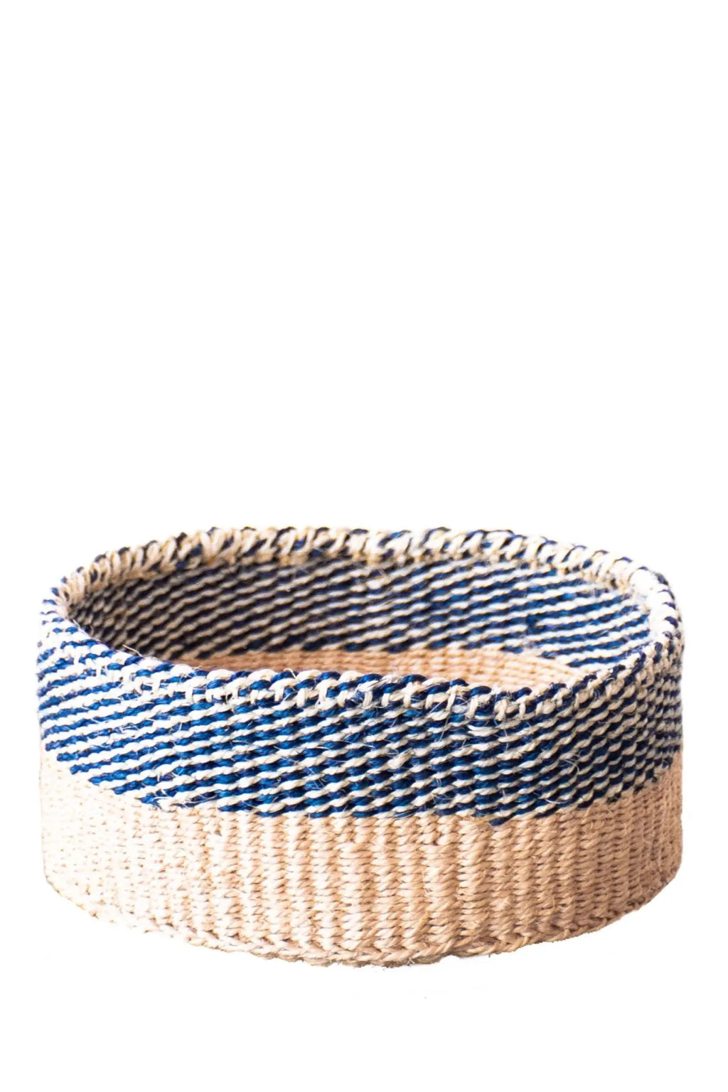 Cobalt and Natural Entryway Catchall Basket - Afrogaze