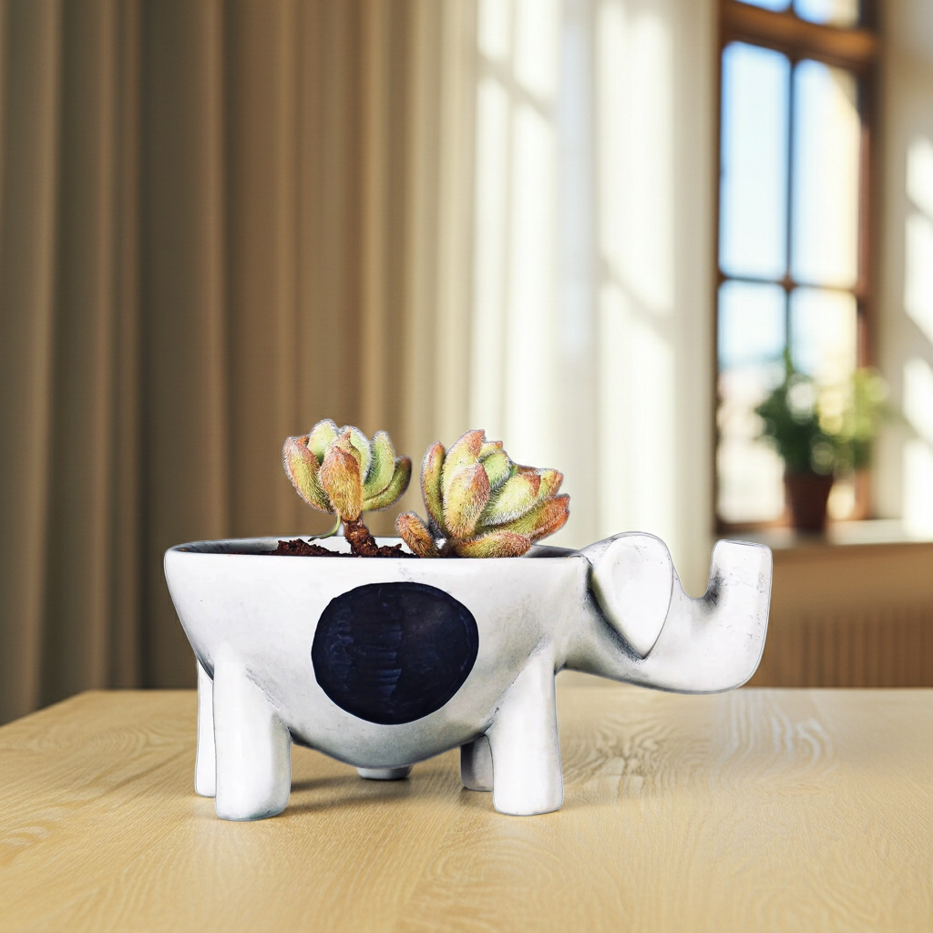 Monochrome Soapstone Elephant Bowl