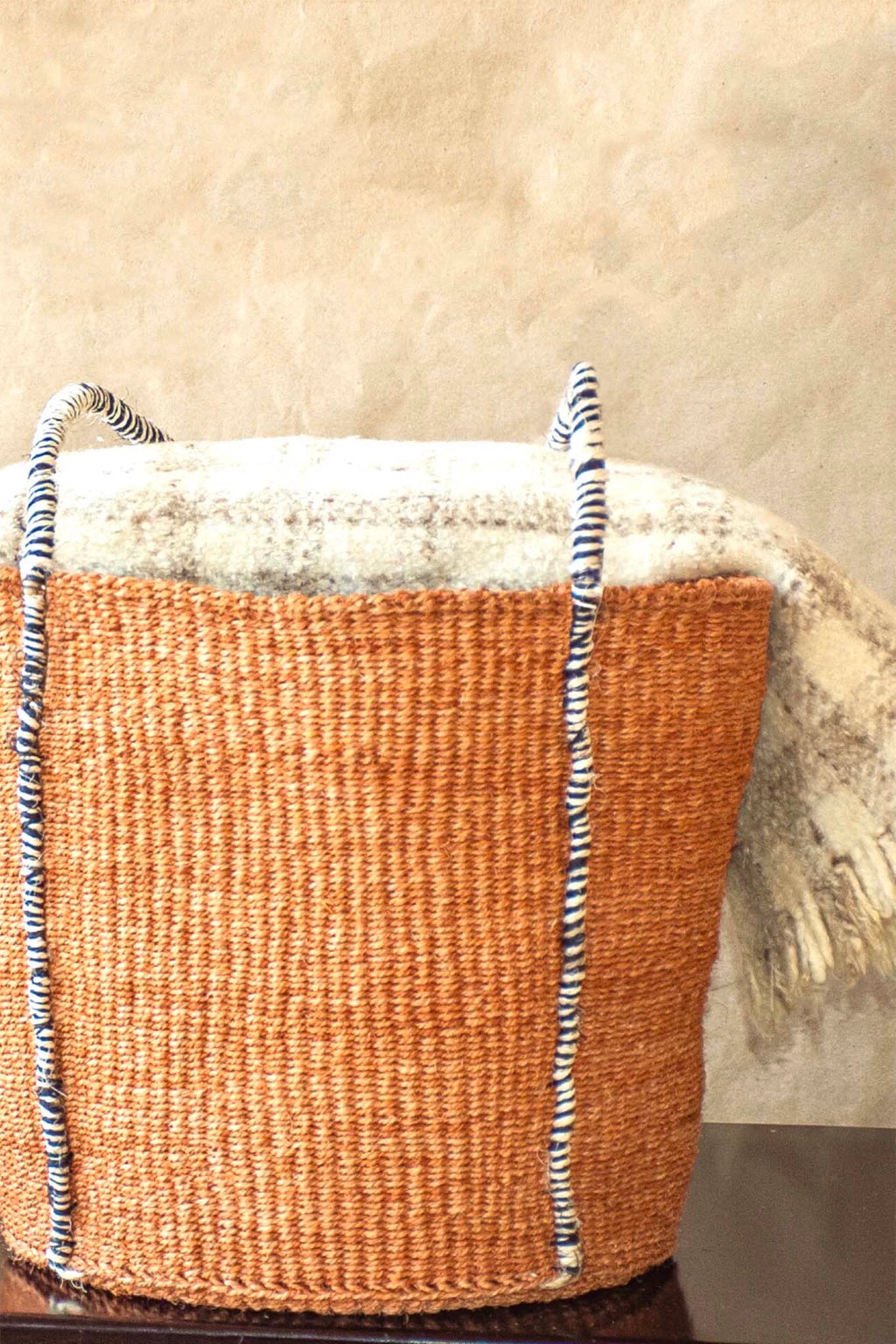 Sand and Rust Floor Storage Basket